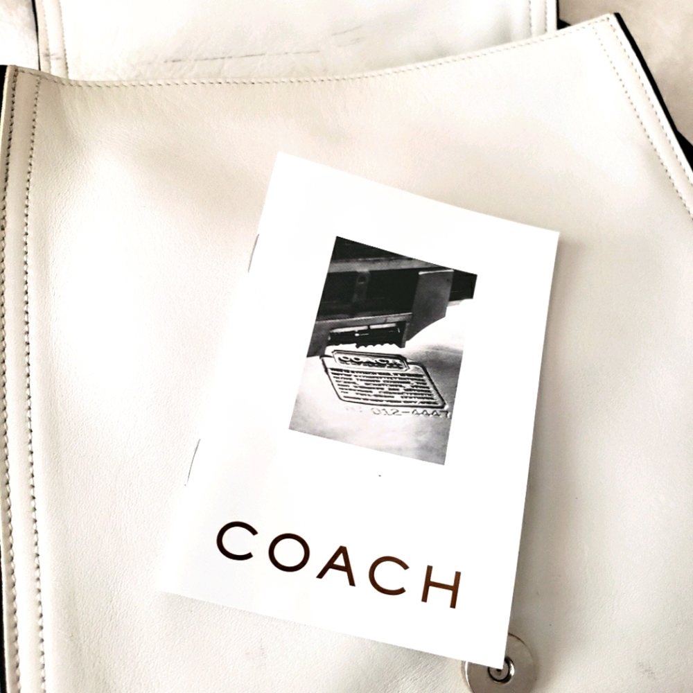 Vintage White Leather Coach Crossbody